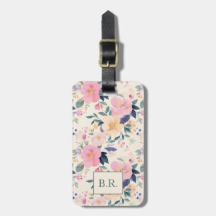 Rosa Rosa Elegant Floral Romantische Ästhetik Gepäckanhänger
