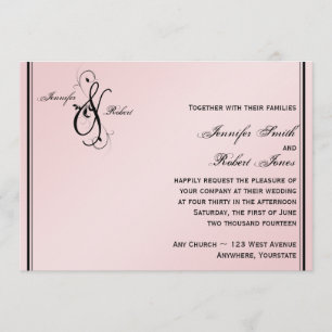Rosa Rosa Elegante Hochzeit Einladung