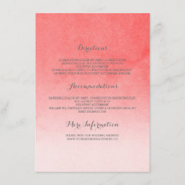 Rosa Rosa Elegante Hochzeitsdetails Begleitkarte