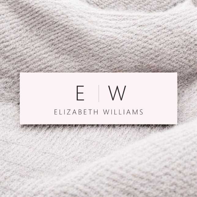 Rosa Rosa Eleganter Name des Minimalistischen Mono Namensschild (Von Creator hochgeladen)