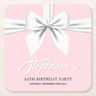 Rosa Rosa Elegantes Extravagantes Tiffany Party De Rechteckiger Pappuntersetzer