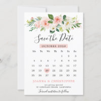 Rosa Rosa Florals Moderner botanischer Kalender