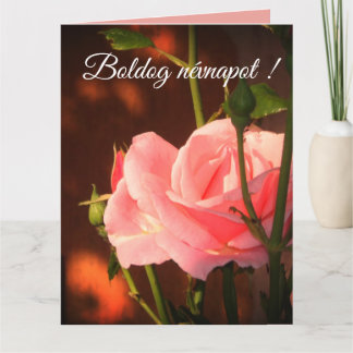 Rosa Rosa Foto - Ungarischer Namenstag Karte