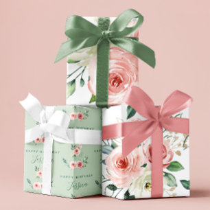 Rosa rosa Geburtstags-Geschenkpapierbögen Geschenkpapier Set