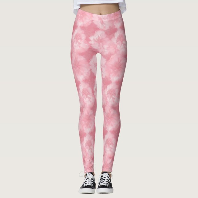 Rosa Rosa Gefärbte Krawatte Dekorative Leggings (Vorderseite)