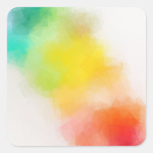 Rosa Rosa Gelb Orange Blau Grün Quadratischer Aufkleber