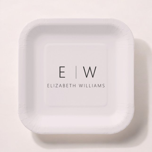 Rosa Rosa Girly Elegante Moderne Minimalistische Pappteller (Von Creator hochgeladen)