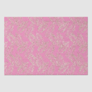 Rosa rosa Glitzer Tropische Blätter Seidenpapier