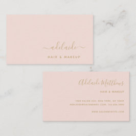 Rosa Rosa Gold Elegante Haar Stylist Visitenkarte