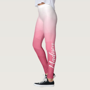 Rosa rosa Gradient Geometric Mesh Pattern Name Leggings
