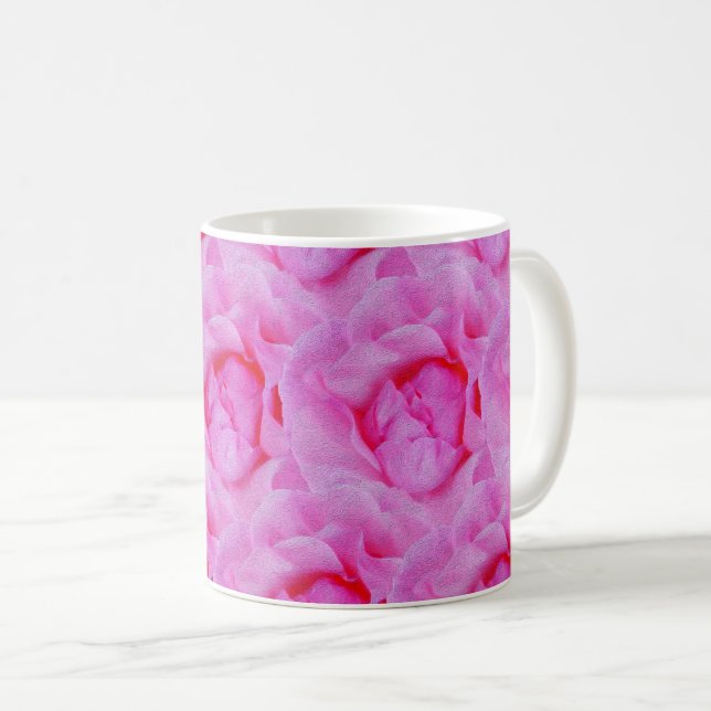 Rosa Rosa Kaffeetasse (VorderseiteRechts)