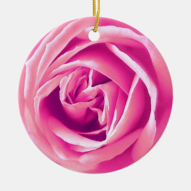 Rosa Rosa Keramik Ornament (Vorne)