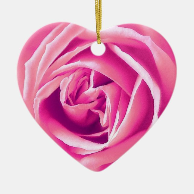 Rosa Rosa Keramik Ornament (Vorne)