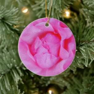 Rosa Rosa Keramik Ornament