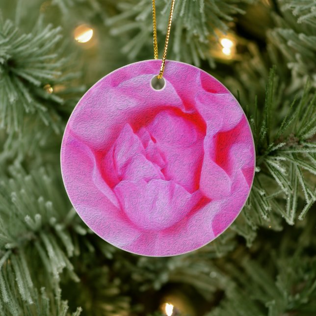Rosa Rosa Keramik Ornament (Baum)