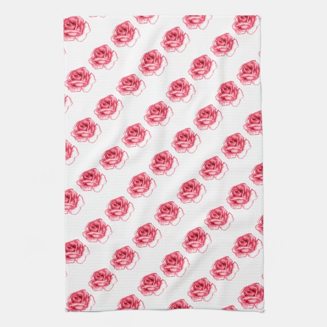 Rosa Rosa Küchentuch (Vertikal)