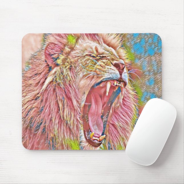 Rosa-Rosa-Löwe Mousepad (Mit Mouse)