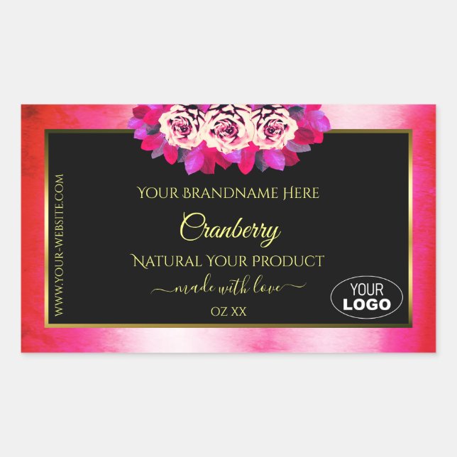 Rosa-Rosa-Marmormarken-Logo Rechteckiger Aufkleber (Vorderseite)