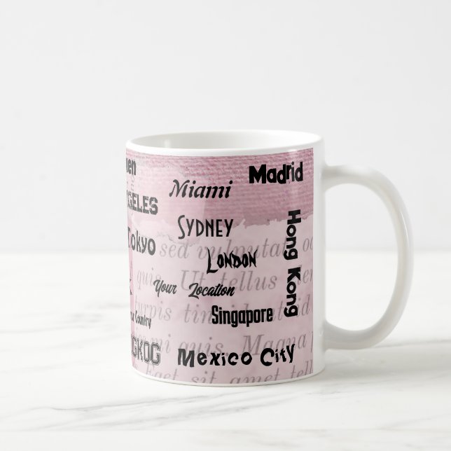 Rosa Rosa Mega Stadt Kaffeetasse (Rechts)