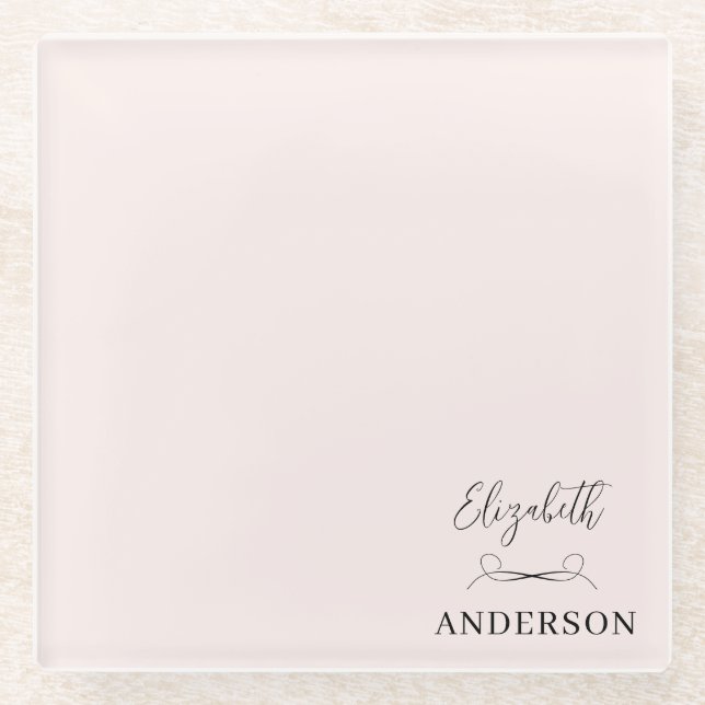Rosa Rosa Modernes Minimalistisch Glasuntersetzer (Vorderseite)