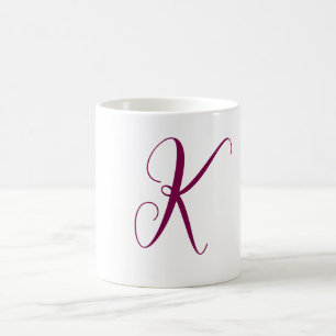 Rosa Rosa Monogramm Anfangsbuchstabe Hochzeitsgesc Kaffeetasse