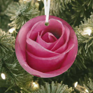 Rosa Rosa Ornament Aus Glas