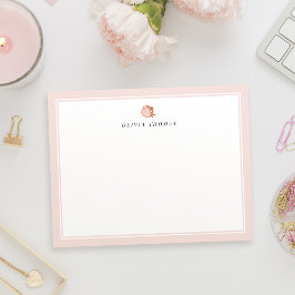 Rosa Rosa Retro personalisiert Stationery Mitteilungskarte