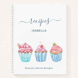 Rosa-Rosa-Rezept Blaue Kuchen Name Notizbuch