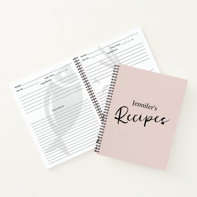 Rosa Rosa Rezept Notizbuch (Innenseite)