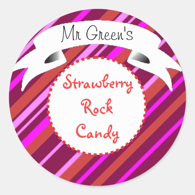 Rosa Rosa-Rock-Süßetikett Runder Aufkleber (Vorderseite)