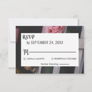 Rosa Rosa romantische Blütenhochzeit RSVP Karte