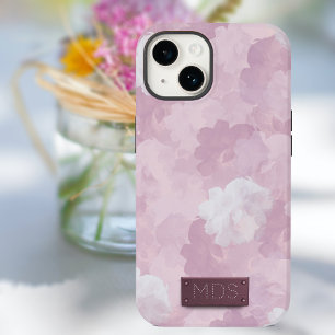Rosa Rosa Romantische Floral Monogramm Case-Mate iPhone 14 Hülle
