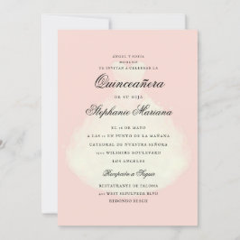Rosa Rosa Romantisches Kleid Quinceañera Einladung