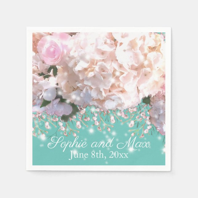 Rosa, rosa, rosa Blume Serviette (Vorderseite)