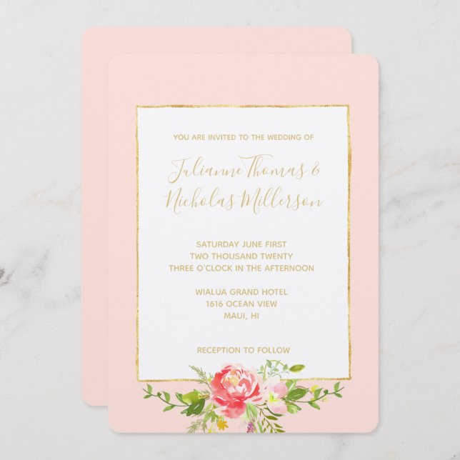 Rosa Rosa Rosa Einladung (Vorne/Hinten)