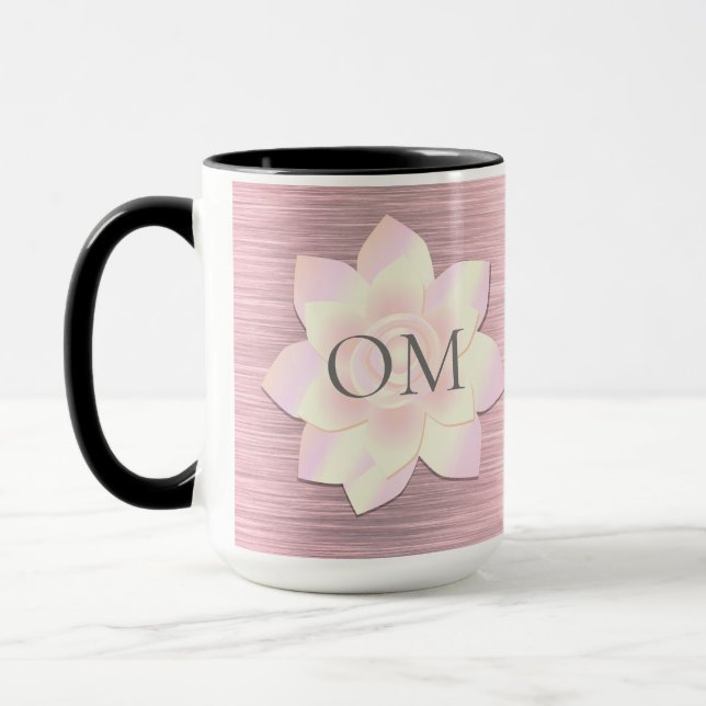 Rosa Rosa Rosa Elegante Lotus OM Tasse (Links)