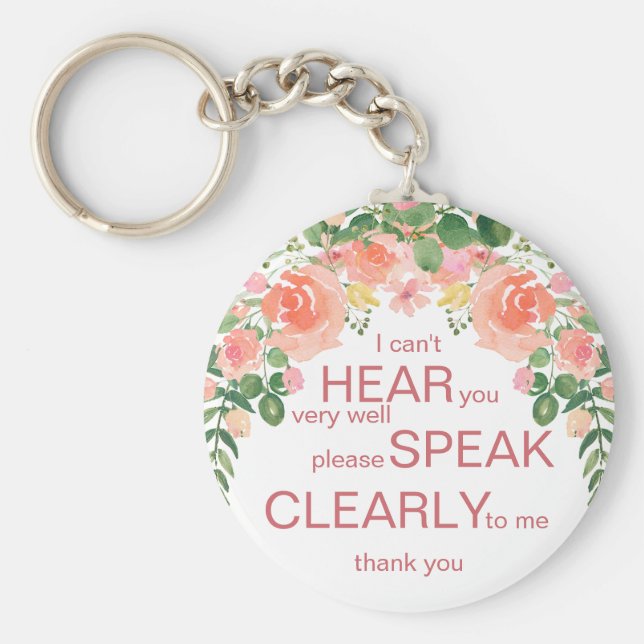 Rosa Rosa rosa | Ich bin taub Schlüsselanhänger (Vorne)