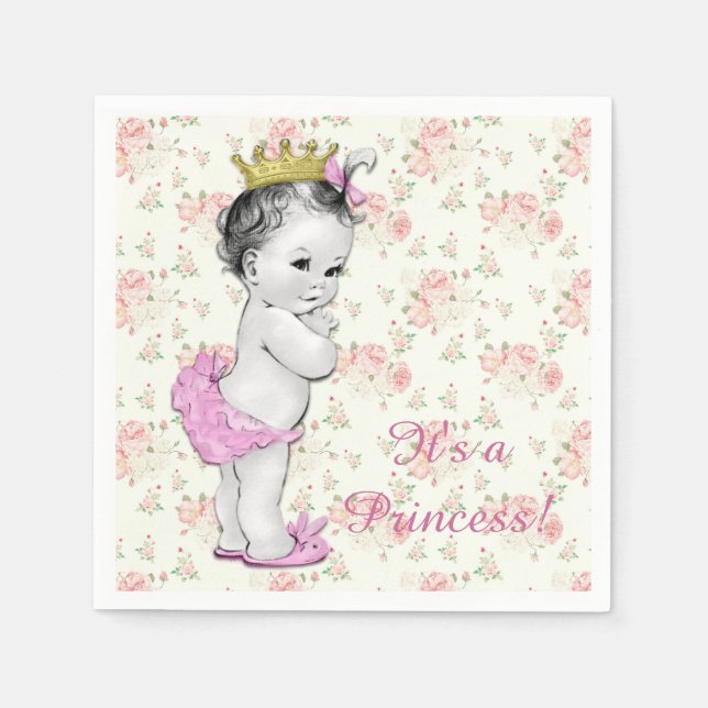 Rosa Rosa Rosa Princess Baby Dusche Serviette (Vorderseite)