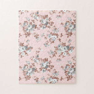 Rosa Rosa Rosa Rosa Glitzer grau Puzzle