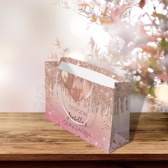 Rosa Rosa Rosa Rosa Glitzer Tropfen Ballons Große Geschenktüte (Von Creator hochgeladen)