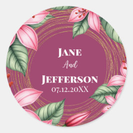 Rosa Rosa Rosa Runder Aufkleber