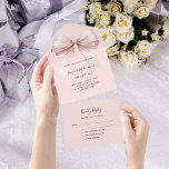 Rosa Rosa Rosa Sweet 16 uAwg All In One Einladung<br><div class="desc">Der Hintergrund ist rot und mit einem großen Goldbogen aus Rose verziert. Personalisieren und hinzufügen von Namen,  Party-Details,  UAWG,  Rücksendeadresse und Namen.</div>