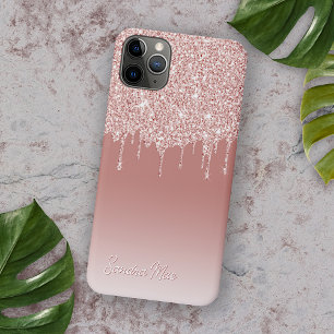 Rosa Rosa Rose Glitzer Kunstgeflecht Case-Mate iPhone Hülle