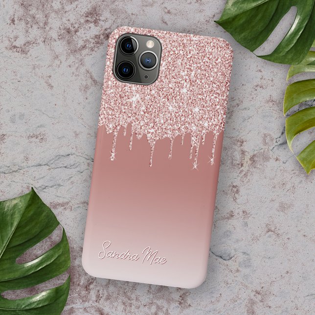 Rosa Rosa Rose Glitzer Kunstgeflecht iPhone Hülle (Von Creator hochgeladen)