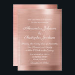 Rosa Rosa - Rose Gold Elegante Hochzeit Einladung<br><div class="desc">Personalisieren Sie mit Ihrem Namen und Hochzeitsdatum diese rosa Rose Gold Elegant Metallic Hochzeit Einladung. Diese Rose Gold Imitate Edelstahl Metal Hochzeitsfeier mit der Rose Gold Wedding Collection. Wenn Sie zusätzliche Match-Rose Gold Wedding Artikel benötigen,  kontaktieren Sie mich bitte</div>