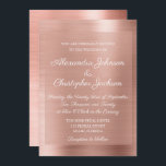 Rosa Rosa - Rose Gold Elegante Hochzeit Einladung<br><div class="desc">Personalisieren Sie mit Ihrem Namen und Hochzeitsdatum diese rosa Rose Gold Elegant Metallic Hochzeit Einladung. Diese Rose Gold Imitate Edelstahl Metal Hochzeitsfeier mit der Rose Gold Wedding Collection. Wenn Sie zusätzliche Match-Rose Gold Wedding Artikel benötigen,  kontaktieren Sie mich bitte</div>