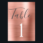 Rosa Rosa - Rose Gold Metallische Tischnummer<br><div class="desc">Blush Pink - Rose Gold Imitate Foil Metallic Edelstahl Metallschrift Moderne und Elegante Tischnummer . Die Tischnummer kann auf dieser staubigen rosa Girly-Karte aktualisiert und geändert werden. Diese Tischnummer-Karte ist Teil einer passenden Hochzeitskollektion und weitere passende Artikel können Sie beim Designer anfordern.</div>