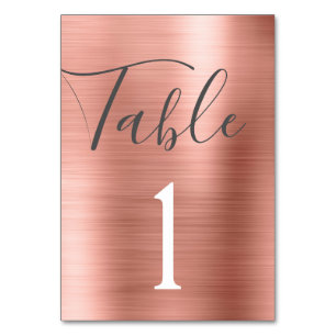 Rosa Rosa - Rose Gold Metallische Tischnummer