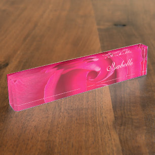 Rosa Rosa Rose Personalisierter Name Plakat Namensplakette