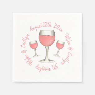 Rosa Rosa Rose Rosé Brautparty Serviette